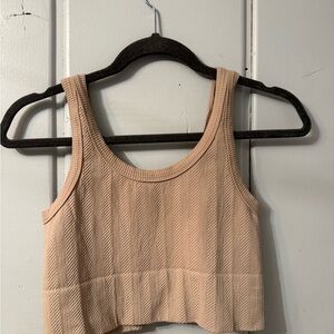 Nikibiki Light Tan Ribbed Crop Top